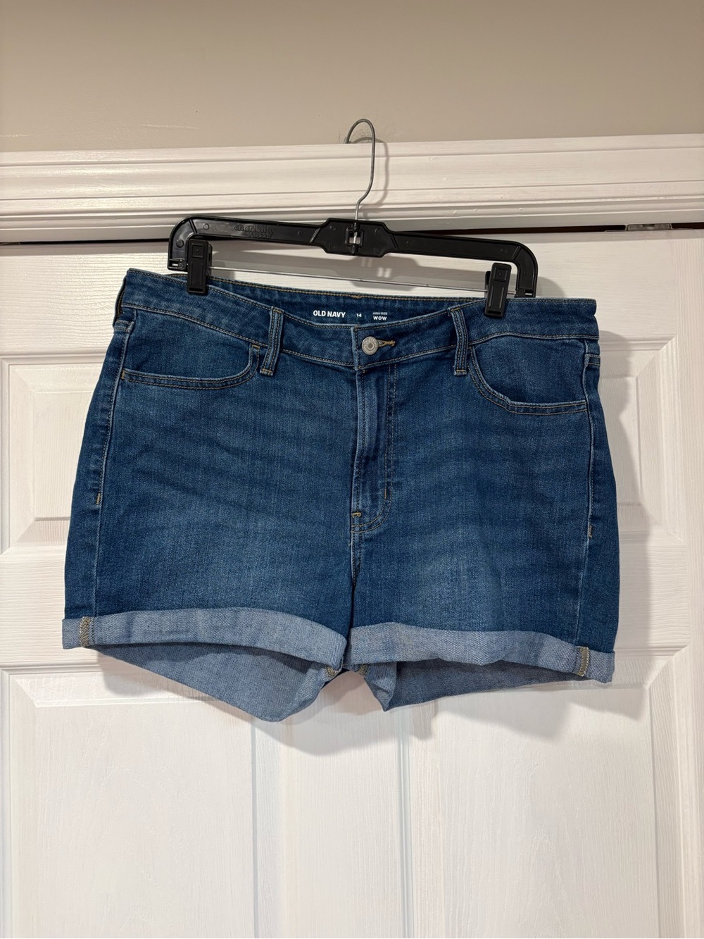 Old Navy Dark Blue Rolled Hem Denim Shorts